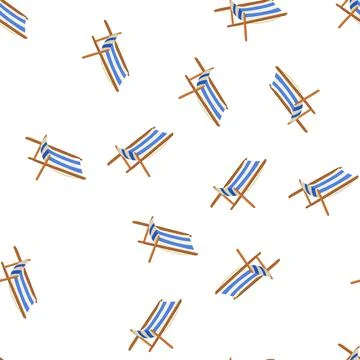 Pattern lounging deck chair cartoon vector Stock Illustration