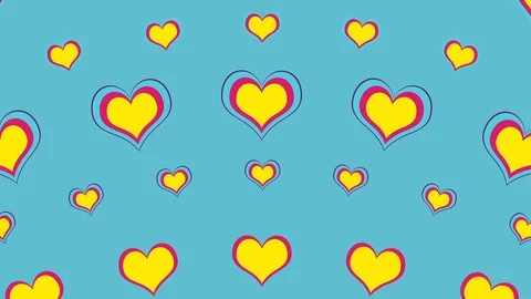 Pattern of Love Hearts in Pride Colors Rising Animation Stock Footage 96215522