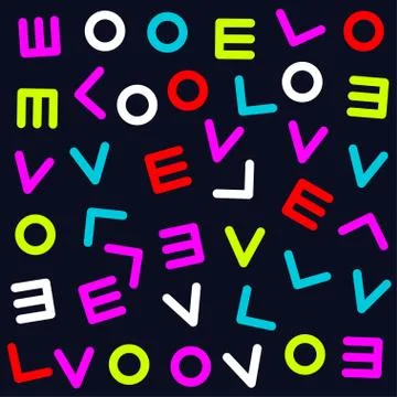 Pattern with love letters Stock Illustration