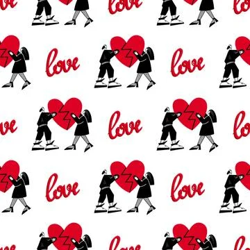 Pattern of lovers.pattern for Valentines Day Stock Illustration
