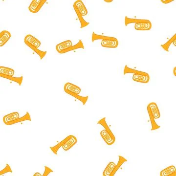 Pattern low tuba cartoon vector Stock Illustration