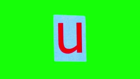 Pattern of lowercase letter u on blue piece of paper folding and crumpling Stock Footage 253489610