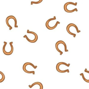 Pattern luck horseshoe cartoon vector Stock Illustration