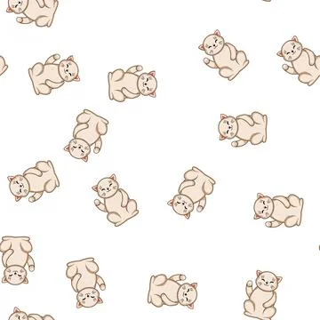 Pattern Lucky cat bringing good fortune and success Stock Illustration
