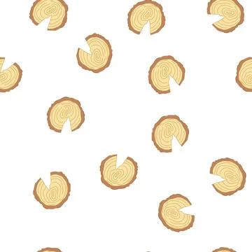 Pattern lumber wood circle cartoon vector Illustrazione stock