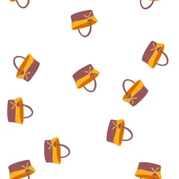Pattern lunch picnic basket cartoon vector Illustration