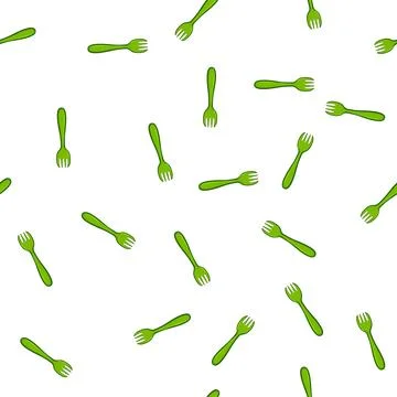 Pattern lunch toddler fork cartoon vector Stock Illustration