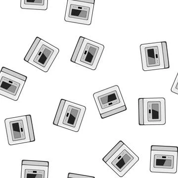 Pattern machine dishwasher kitchen cartoon vector 스톡 일러스트
