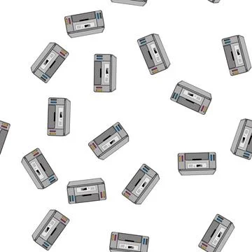 Pattern machine photo printer cartoon vector Illustrazione stock