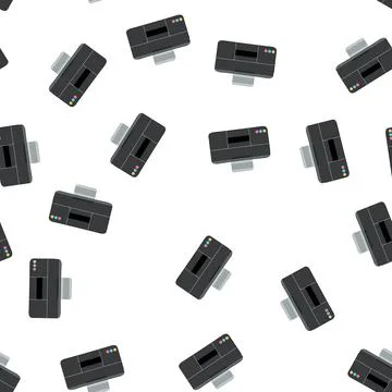 Pattern machine printer paper cartoon vector Stock Illustration