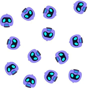 Pattern machine robot head cartoon vector Illustrazione stock