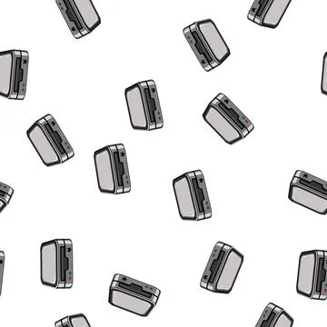 Pattern machine waffle iron cartoon vector Illustrazione stock