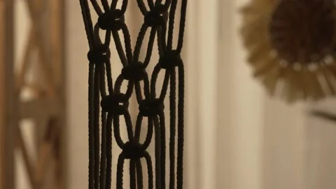 Pattern of macrame threads for decoration or home decor. Home decor idea Stock Footage 172233621
