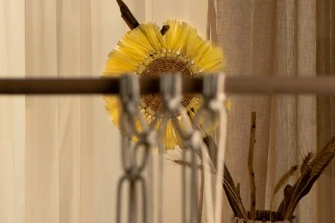 Pattern of macrame threads for decoration or home decor. Home decor idea 写真素材