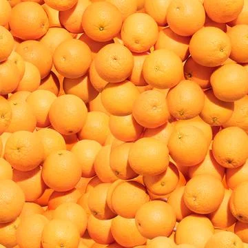 Pattern made from bunch of oranges. Top view, flat design. Healthy food. 스톡 사진