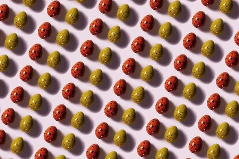 Pattern made of eggs Stock Photos
