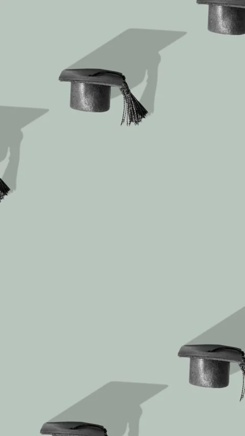 Pattern made from graduated hat on green-grey background Stock Footage 239003554