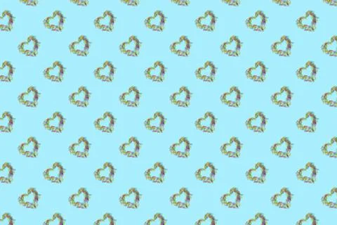 Pattern made from heart shapes blue background Foto stock