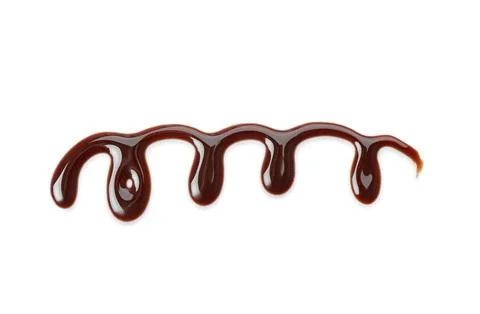 Pattern made of melted chocolate on white background Stock Photos
