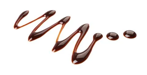 Pattern made of melted chocolate on white background Stock Photos