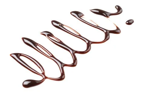 Pattern made of melted chocolate on white background Stock Photos