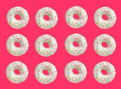 Pattern made of ring donuts Stock Illustration