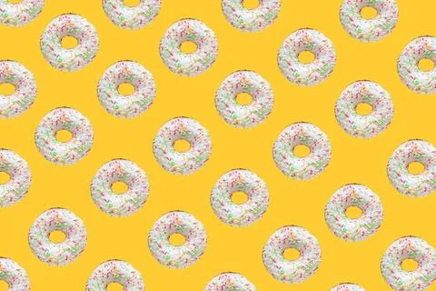 Pattern made of ring donuts Illustrazione stock