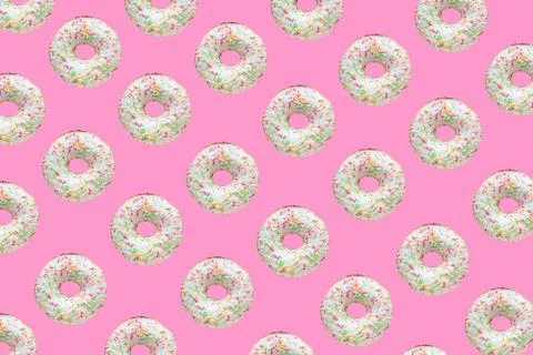 Pattern made of ring donuts Stock Photos