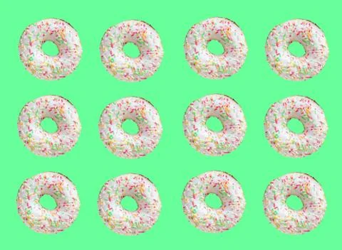 Pattern made of ring donuts Stock Photos