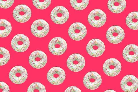 Pattern made of ring donuts Stock Photos