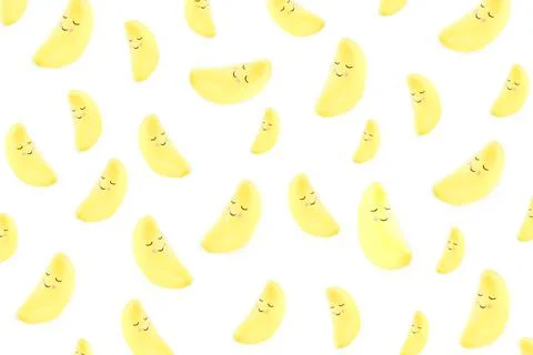 Pattern made with toy yellow sleeping smiling moon Stock Photos