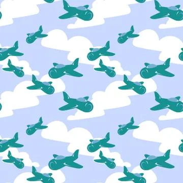 Pattern made of vector planes Stock Illustration