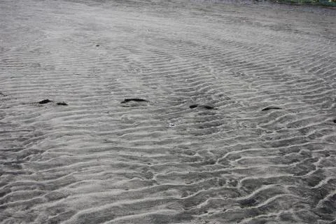 A pattern made by waves on sand. Stock Photos