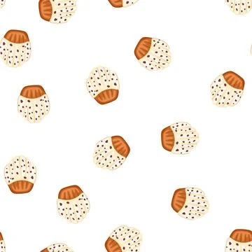 Pattern madeleine cake, french shell shaped cookie, sweet dessert baking Illustrazione stock