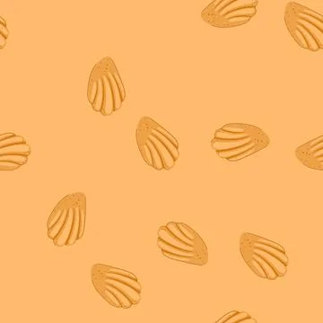 Pattern madeleine cookie is an abstract illustration showcasing a sweet baked Stock Illustration