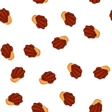 Pattern madeleine dipped in chocolate, presenting a sweet dessert Stock Illustration