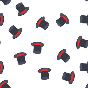 Pattern magic cylinder hat cartoon vector Stock Illustration