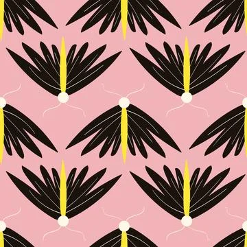 Pattern with Magic Mystical moth. illustration in modern doodle style イラスト素材