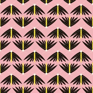 Pattern with Magic Mystical moth. illustration in modern doodle style イラスト素材