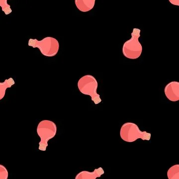 Pattern with magic potion and bottled elixirs Stock Illustration