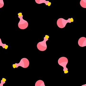 Pattern with Magic potion. Design for Halloween Stock Illustration