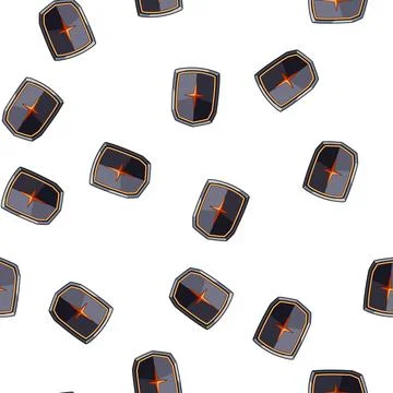 Pattern Magic shield icon presenting game asset protection Stock Illustration