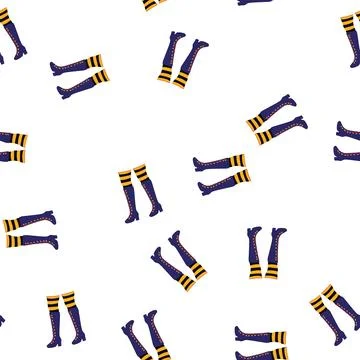Pattern magic witch legs cartoon vector Stock Illustration