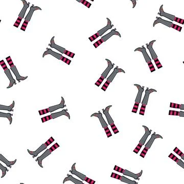 Pattern magic witch legs cartoon vector Stock Illustration