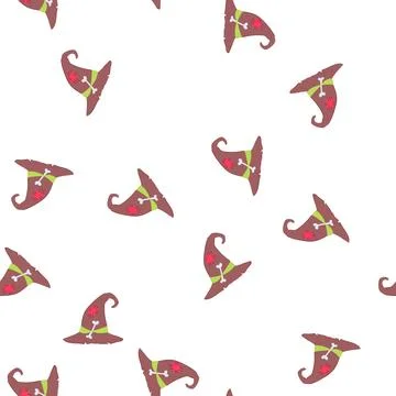 Pattern magic wizard hat cartoon vector Stock Illustration