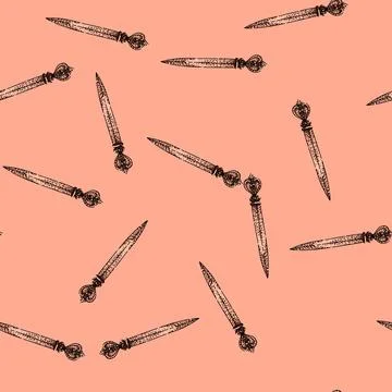 Pattern mail letter opener sketch hand drawn Stock Illustration