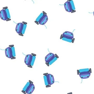 Pattern maintenance pool cleaning robot cartoon vector Stock Illustration