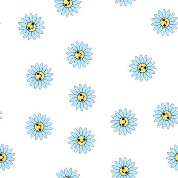 Pattern makeup flower face cartoon vector Stock Illustration