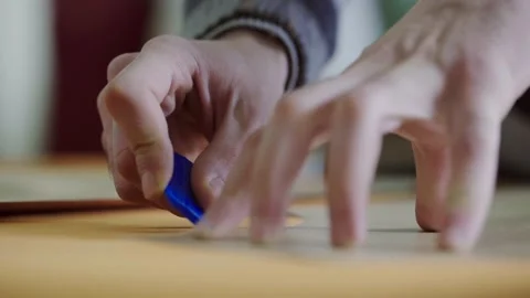 Pattern making process. drawing on the textile, cloth. Cloth making process. Video stock 209185705