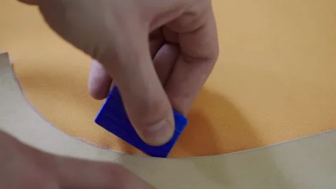 Pattern making process. drawing on the textile. Cloth design. Line drawing Video stock 209185969